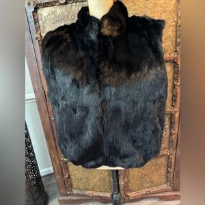 Modern Time Luxurious Black Fur Vest reversible 50